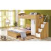 Lynrik Storage Bunk Bed with Wardrobe & Drawer Ladder, King Single