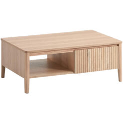 Lynveil Wooden Single Drawer Coffee Table, 120cm, Oak