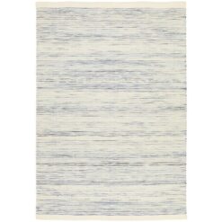 Madras Skandi Flatwoven Wool Rug, 280x190cm, Blue