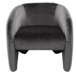 Maine Velvet Fabric Tub Chair, Charcoal