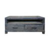 Maksim Reclaimed Elm Timber 2 Drawer TV Unit, 140cm, Black Wash