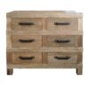 Maksim Reclaimed Elm Timber 6 Drawer Chest, Natural