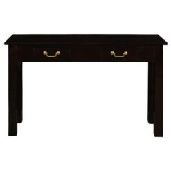 Malacca Mahogany Timber 2 Drawer Sofa Table, 120cm, Chocolate