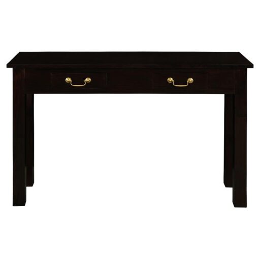 Malacca Mahogany Timber 2 Drawer Sofa Table, 120cm, Chocolate