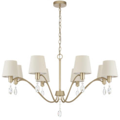 Malvern Iron & Crystal Glass Chandelier, 8 Light