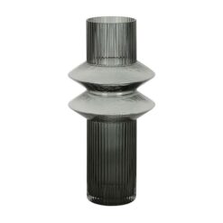 Manhattan Fluted Vase, Style B, Smoke