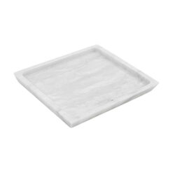 Marcellus Square Marble Tray, White