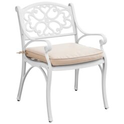 Marco Cast Aluminium Outdoor Dining Armchair, White