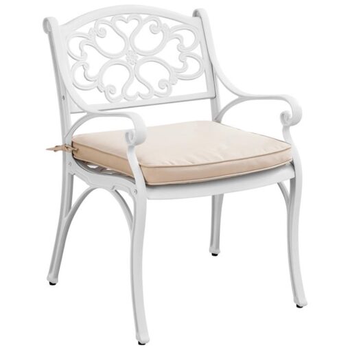 Marco Cast Aluminium Outdoor Dining Armchair, White