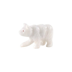 Marini Marble Bear Figurine Decor, Small, White