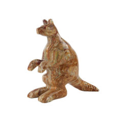Marini Marble Kangaroo Figurine Decor, Green