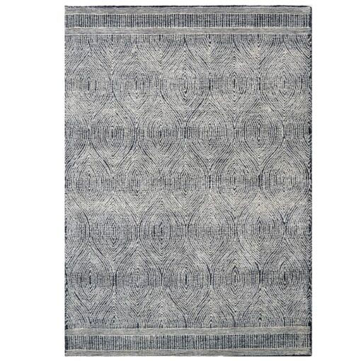 Maya No.6263 Hand Tufted Designer Wool Rug, 110x160cm, Charcoal
