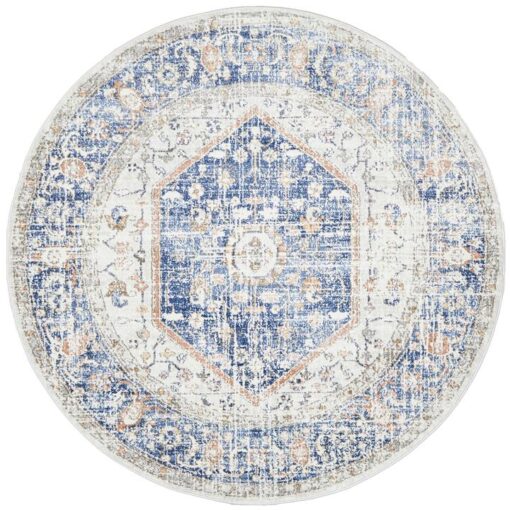 Mayfair Lorissa Bohemian Round Rug, 150cm, Blue