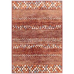 Mayfair Squares Traditional Rug, 300x400cm, Rust