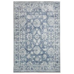 Megan Transitional Machine Washable Rug, 180x60cm, Blue