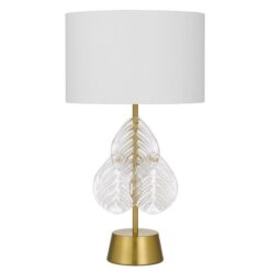 Melania Iron Base Table Lamp, Gold / White