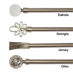 Metal Extendable Curtain Rod Pole Set 19/22mm