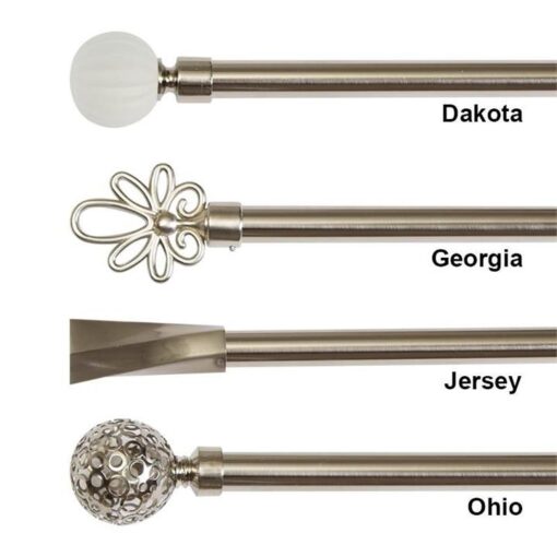 Metal Extendable Curtain Rod Pole Set 19/22mm