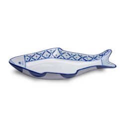 Miyako Hand Painted Ceramic Deep Fish Plate, Large