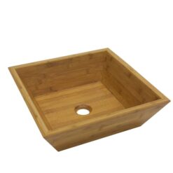 Moku Bamboo Bathroom Basin - Square - 406mm