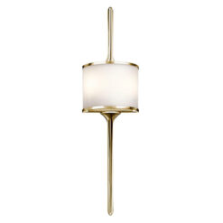 Mona IP44 Metal & Glass Wall Light, Large, Polished Brass