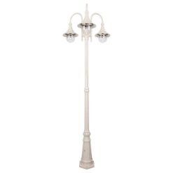 Monaco Italian Made IP43 Exterior Post Light, 3 Light, 240cm, Beige