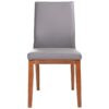 Montano Leather Dining Chair, Mid Grey / Blackwood