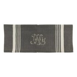 Montreal Cotton Monogram Tea Towel, Charcoal / White