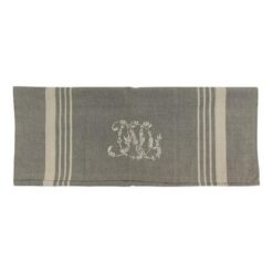 Montreal Cotton Monogram Tea Towel, Grey / Oatmeal