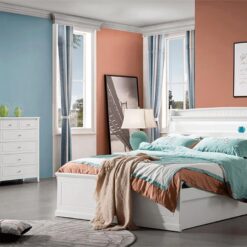 Monzart v storage timber look bed frame