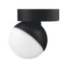 Moon Aluminium Dimmable LED Surface Mounted Spotlight, Opal Fascia, CCT, Black