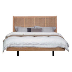 Morvyn Messmate Timber & Rattan Platform Bed, King