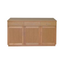 Moselia Tasmanian Oak Timber 3 Door 3 Drawer Buffet Table, 150cm, Wheat