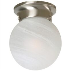 Murano DIY Batten Fix Ceiling Light, 20cm, Satin Nickel / White