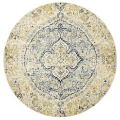 Museum Everleigh Transitional Round Rug, 200cm, Sky