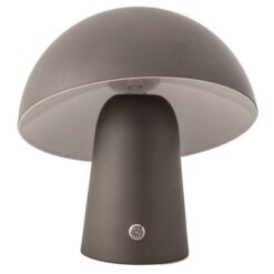 Mushroom USB Rechargeable LED Table / Desk Lamp, Steel Grey