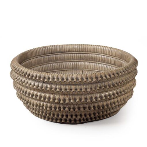 Myla Braided Rattan Bowl, Grey Wash