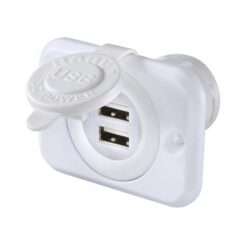 Narva 5V Heavy-Duty Dual USB Socket, White