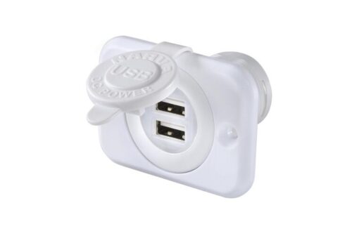 Narva 5V Heavy-Duty Dual USB Socket, White