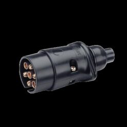 Narva 7 Pin Large Round Plastic Trailer Plug, Black