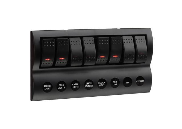 Narva 8-Way 12/24V LED Switch Panel with Fuse Protection Narva 8-Way 12/24V LED Switch Panel with Fuse Protection
