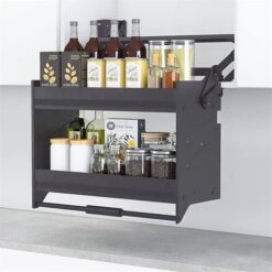 Nero Flexi Height Pull Down 2-Tier Wall Cabinet Unit - for a 900mm Cupboard