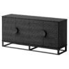 Nerox Wooden 4 Door Buffet Table, 165cm, Black