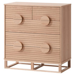 Nerox Wooden 5 Drawer Tallboy, Oak