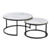 Nesting Style Coffee Table - White on Black - 80cm/60cm