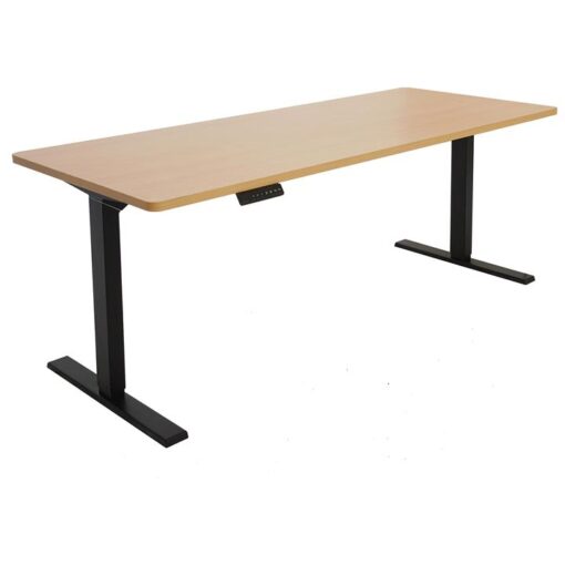 Neway Electric Standing Desk, 150cm, Beech / Ironstone
