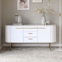 Nolena Ceramic Top 2 Door 3 Drawer Oval Sideboard, 160cm