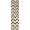 Nomad Chevron Flat Woven Wool Runner Rug, 300x80cm, Blue / Brown
