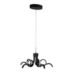 Noodle Metal Dimmable LED Pendant Light, CCT, Small, Black