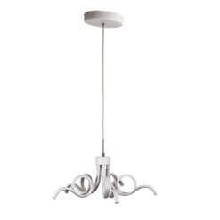 Noodle Metal Dimmable LED Pendant Light, CCT, Small, White